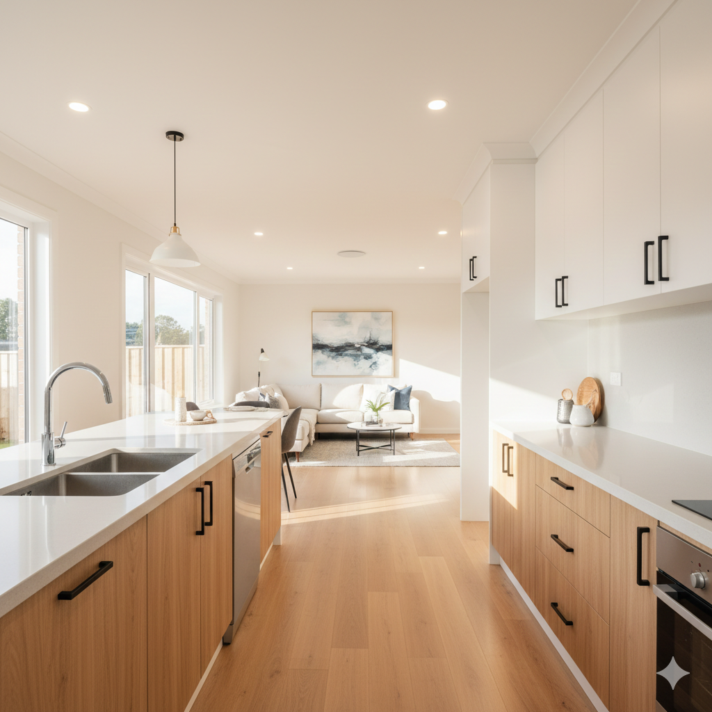 Professional property preparation process for real estate listings, showing a clean and repaired home interior